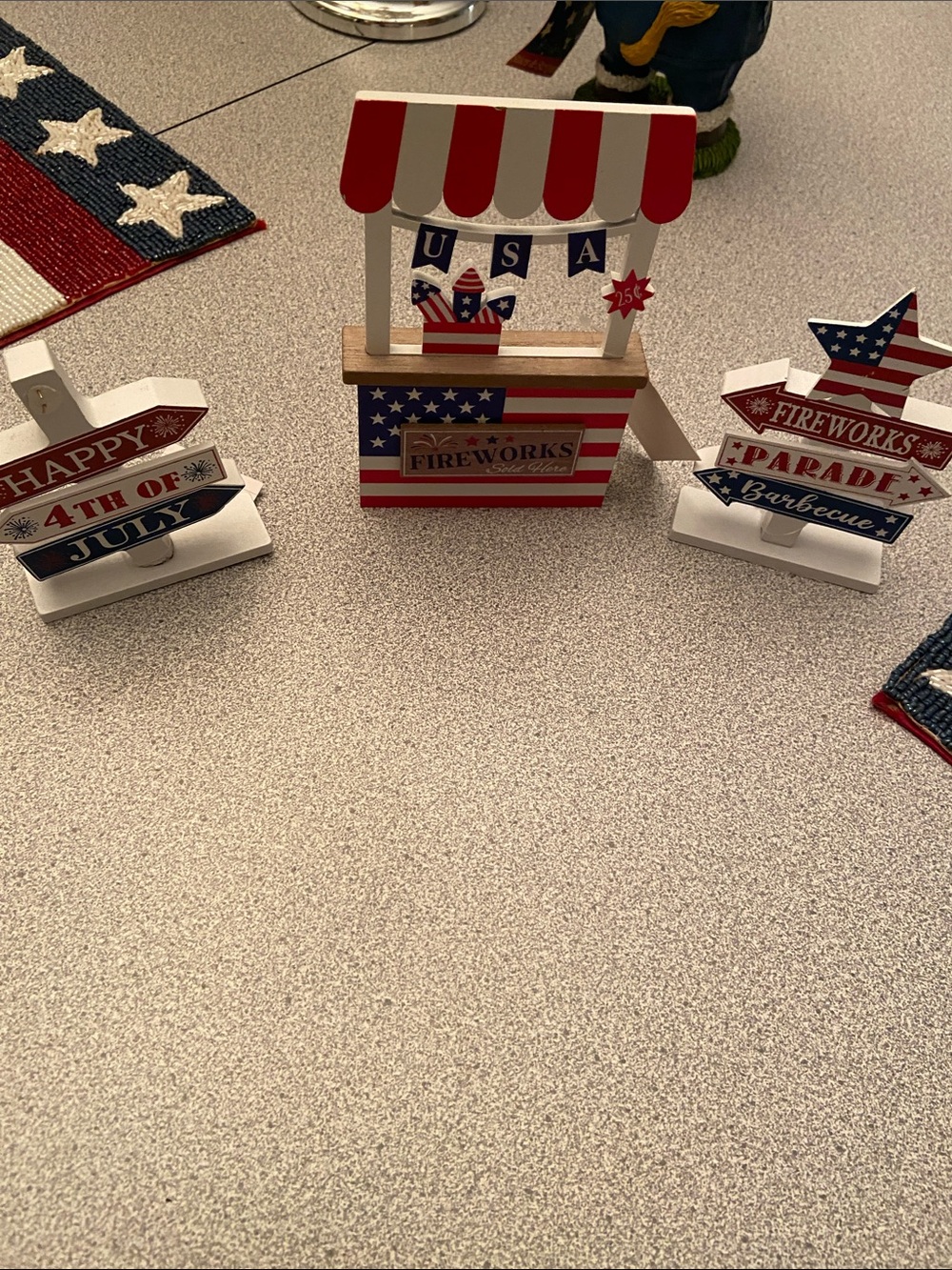 Patriotic Fireworks Booth Table Decor - Red, White & Blue